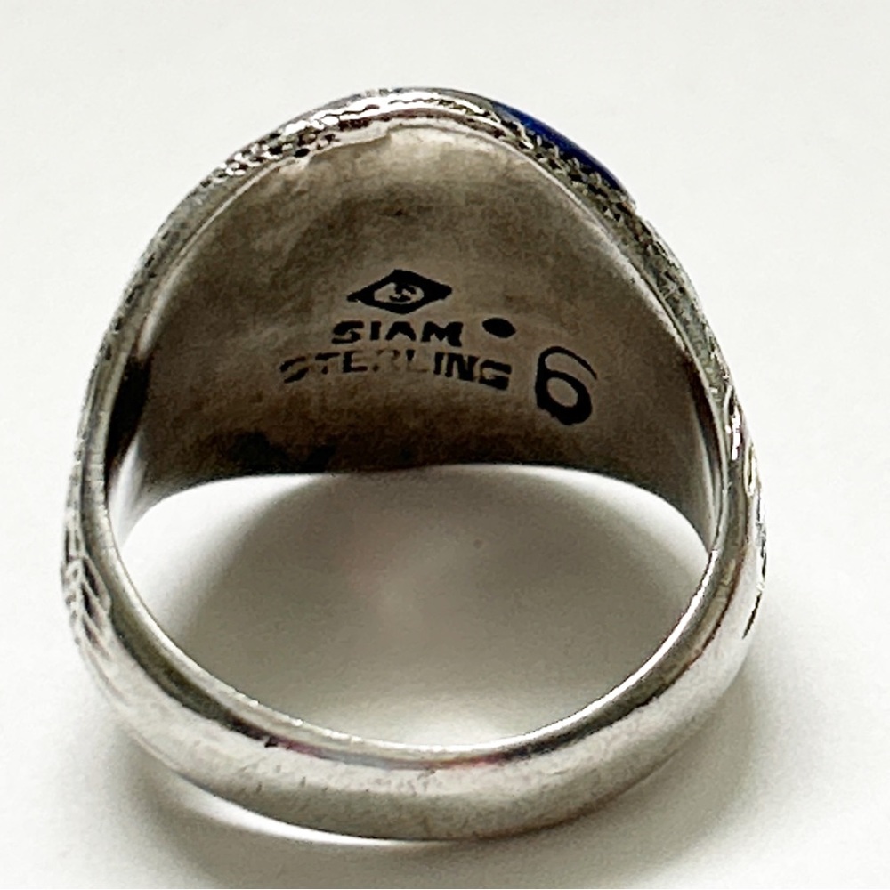 Vintage Siam Colorful Enamel Sterling Silver Ring - Picture 10 of 11